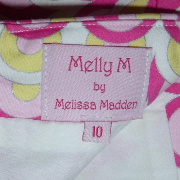 Melly M pink/yellow/white retro mini skirt Sz10. - Picture 5 of 8